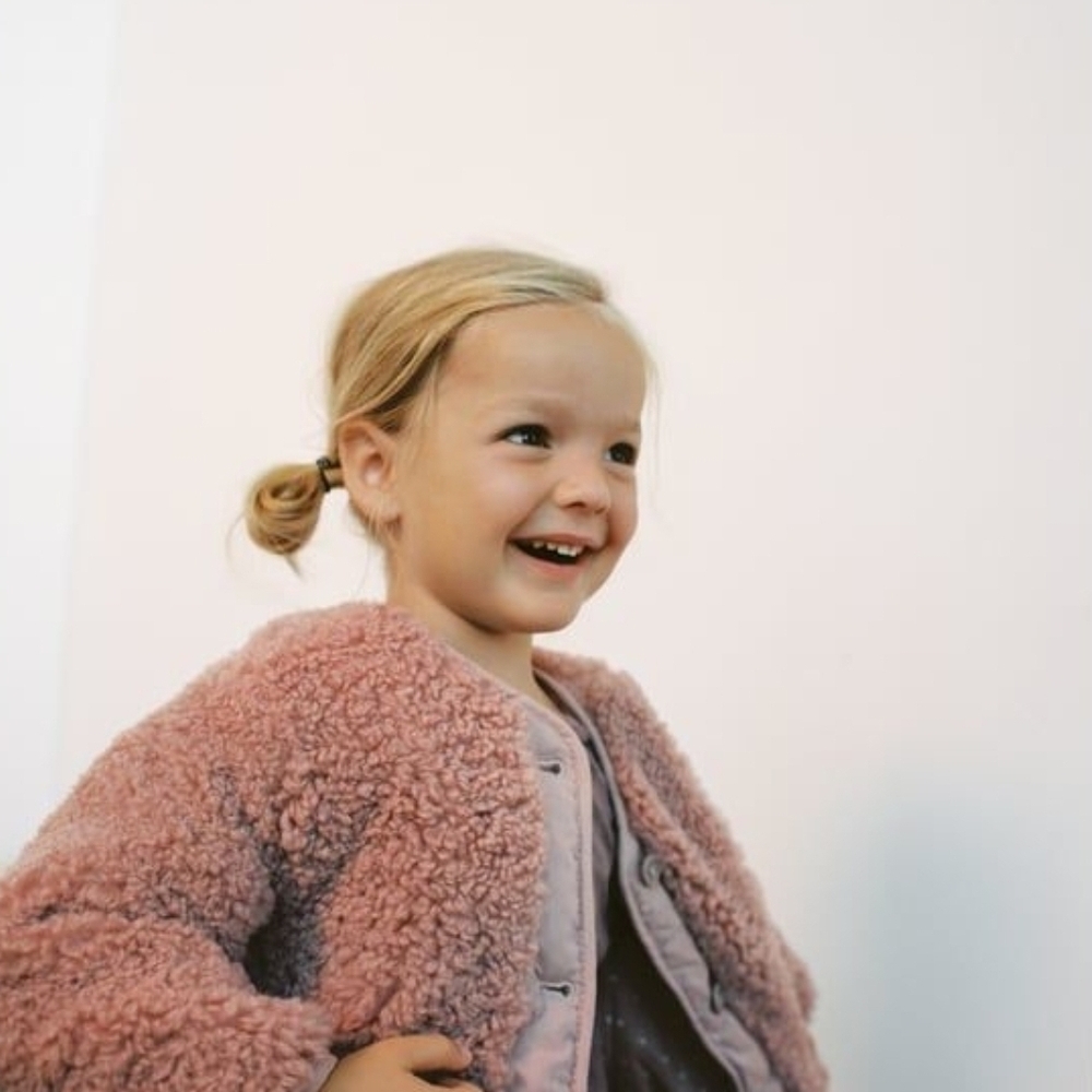 Zara Kids Disty Rose Teddy Quited Interior Jacket 2-3 Y